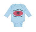 Long Sleeve Bodysuit Baby Have No Fear Albanian Is Here Albania Albanians Cotton