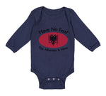 Long Sleeve Bodysuit Baby Have No Fear Albanian Is Here Albania Albanians Cotton - Cute Rascals