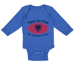 Long Sleeve Bodysuit Baby Have No Fear Albanian Is Here Albania Albanians Cotton - Cute Rascals
