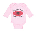 Long Sleeve Bodysuit Baby Have No Fear Albanian Is Here Albania Albanians Cotton