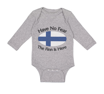 Long Sleeve Bodysuit Baby Have No Fear Finnish Is Here Finland Finns Cotton