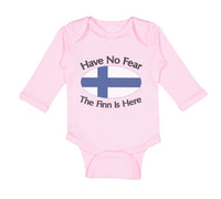 Long Sleeve Bodysuit Baby Have No Fear Finnish Is Here Finland Finns Cotton - Cute Rascals