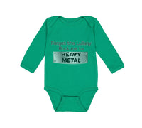 Long Sleeve Bodysuit Baby Forget The Lullaby Rock Me to Heavy Metal B Funny - Cute Rascals