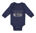 Long Sleeve Bodysuit Baby Forget The Lullaby Rock Me to Heavy Metal B Funny