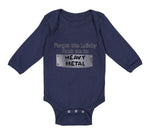 Long Sleeve Bodysuit Baby Forget The Lullaby Rock Me to Heavy Metal B Funny - Cute Rascals