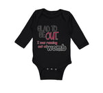 Long Sleeve Bodysuit Baby Glad Be out I Running Womb Funny Gag Humor Cotton - Cute Rascals