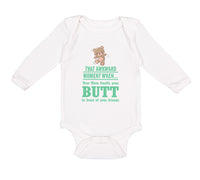 Long Sleeve Bodysuit Baby Awkward Moment When Mom Sniffs Your Butt Funny Humor B - Cute Rascals