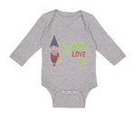 Long Sleeve Bodysuit Baby To Gnome Is to Love Me Boy & Girl Clothes Cotton
