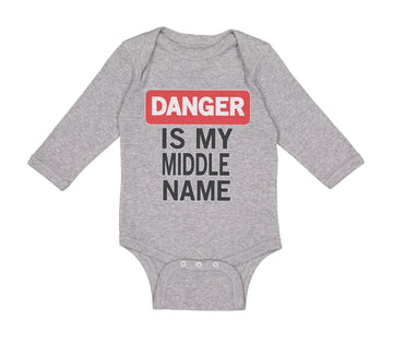 Long Sleeve Bodysuit Baby Danger Is My Middle Name Funny Humor Style A Cotton