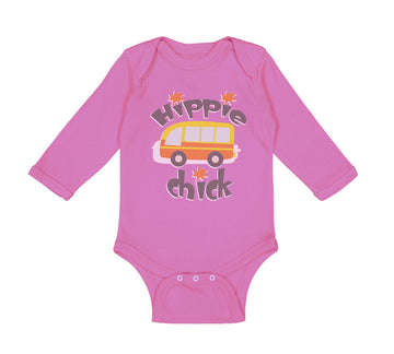 Long Sleeve Bodysuit Baby Hippie Chick Funny Humor Boy & Girl Clothes Cotton