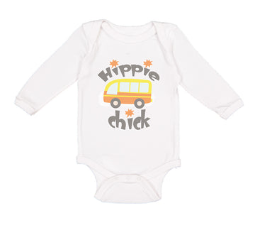 Long Sleeve Bodysuit Baby Hippie Chick Funny Humor Boy & Girl Clothes Cotton