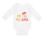 Long Sleeve Bodysuit Baby Mi Tia Me Ama Hispanic Boy & Girl Clothes Cotton