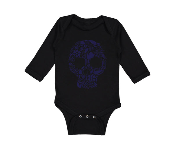 Long Sleeve Bodysuit Baby Skull Halloween Funny Humor Style A Boy & Girl Clothes