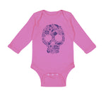 Long Sleeve Bodysuit Baby Skull Halloween Funny Humor Style A Boy & Girl Clothes