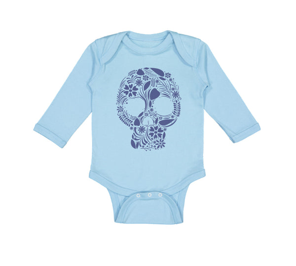 Long Sleeve Bodysuit Baby Skull Halloween Funny Humor Style A Boy & Girl Clothes