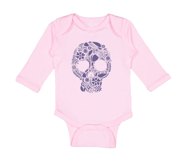 Long Sleeve Bodysuit Baby Skull Halloween Funny Humor Style A Boy & Girl Clothes