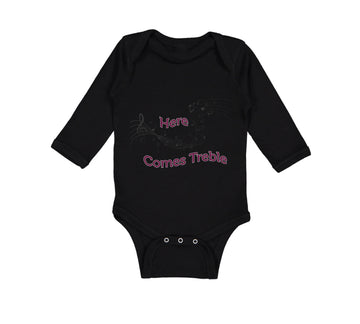 Long Sleeve Bodysuit Baby Here Comes Trouble Style A Funny Humor Cotton