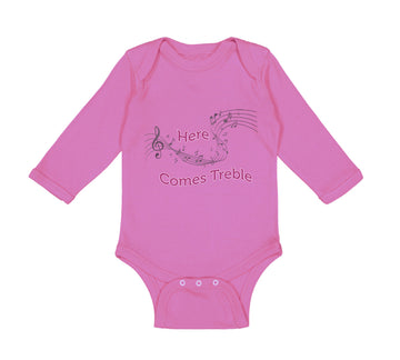 Long Sleeve Bodysuit Baby Here Comes Trouble Style A Funny Humor Cotton
