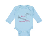 Long Sleeve Bodysuit Baby Here Comes Trouble Style A Funny Humor Cotton - Cute Rascals