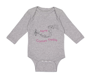 Long Sleeve Bodysuit Baby Here Comes Trouble Style A Funny Humor Cotton