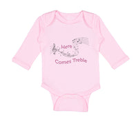 Long Sleeve Bodysuit Baby Here Comes Trouble Style A Funny Humor Cotton - Cute Rascals