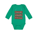 Long Sleeve Bodysuit Baby I Just Did 9 Months on The Inside Boy & Girl Clothes