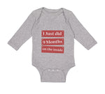 Long Sleeve Bodysuit Baby I Just Did 9 Months on The Inside Boy & Girl Clothes
