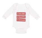 Long Sleeve Bodysuit Baby I Just Did 9 Months on The Inside Boy & Girl Clothes