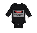 Long Sleeve Bodysuit Baby Danger Is My Middle Name Funny Humor Style B Cotton
