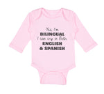 Long Sleeve Bodysuit Baby Yes I Am Bilingual Cry Both English Spanish Cotton