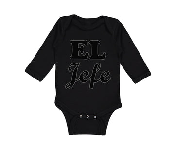 Long Sleeve Bodysuit Baby El Jefe Hispanic Latin Boy & Girl Clothes Cotton