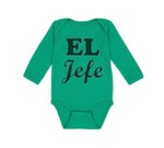 Long Sleeve Bodysuit Baby El Jefe Hispanic Latin Boy & Girl Clothes Cotton - Cute Rascals