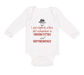 Long Sleeve Bodysuit Baby Night Blur Remember Sucking Titties Funny Cotton