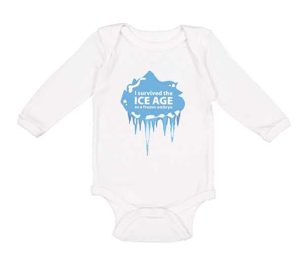 Long Sleeve Bodysuit Baby I Survived The Ice Age Boy & Girl Clothes Cotton
