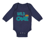 Long Sleeve Bodysuit Baby Wild 1 Year Old First Birthday Funny Humor Style E