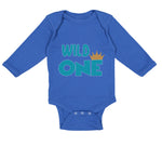 Long Sleeve Bodysuit Baby Wild 1 Year Old First Birthday Funny Humor Style E