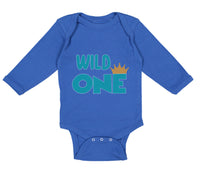 Long Sleeve Bodysuit Baby Wild 1 Year Old First Birthday Funny Humor Style E