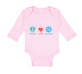 Long Sleeve Bodysuit Baby Peace Love Geology Teacher School Education Cotton