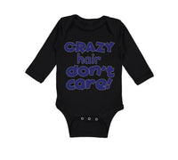 Long Sleeve Bodysuit Baby Crazy Hair Don'T Care Funny Humor Boy & Girl Clothes - Cute Rascals