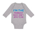 Long Sleeve Bodysuit Baby I'M The Youngest Rules Don'T Apply to Me Funny Humor