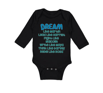 Long Sleeve Bodysuit Baby Dream like Martin Lead Harriet Fight Malcom Cotton