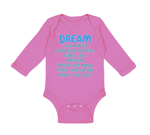 Long Sleeve Bodysuit Baby Dream like Martin Lead Harriet Fight Malcom Cotton - Cute Rascals
