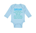 Long Sleeve Bodysuit Baby Dream like Martin Lead Harriet Fight Malcom Cotton