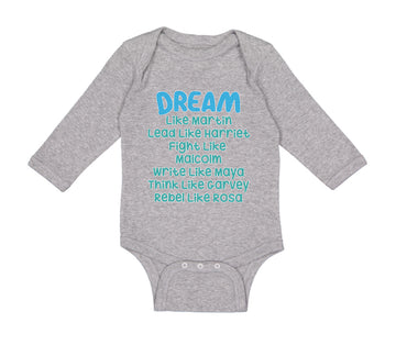 Long Sleeve Bodysuit Baby Dream like Martin Lead Harriet Fight Malcom Cotton