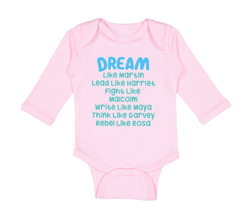 Long Sleeve Bodysuit Baby Dream like Martin Lead Harriet Fight Malcom Cotton
