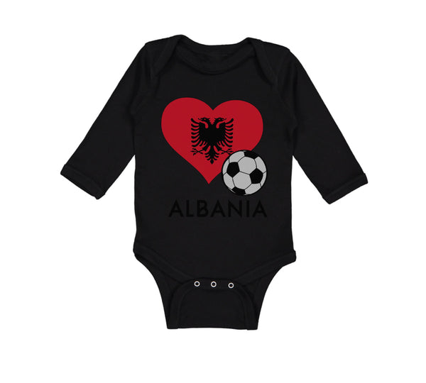 Long Sleeve Bodysuit Baby Albanian Soccer Albania Football Football Cotton - Cute Rascals