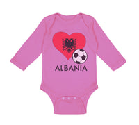 Long Sleeve Bodysuit Baby Albanian Soccer Albania Football Football Cotton - Cute Rascals