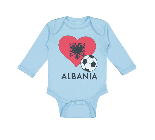 Long Sleeve Bodysuit Baby Albanian Soccer Albania Football Football Cotton - Cute Rascals