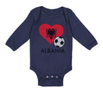 Long Sleeve Bodysuit Baby Albanian Soccer Albania Football Football Cotton - Cute Rascals