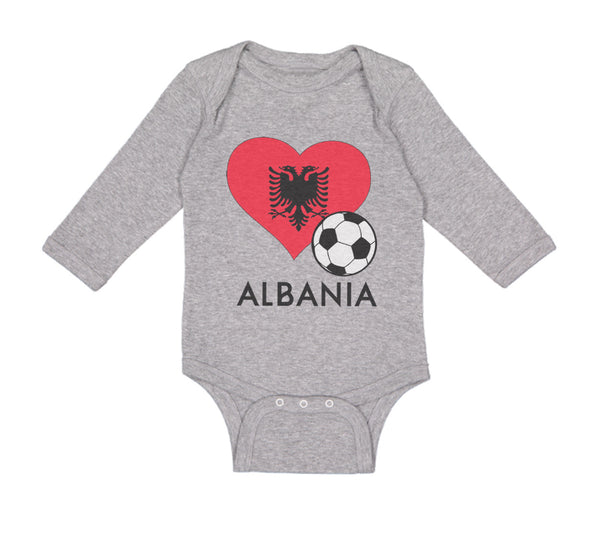 Long Sleeve Bodysuit Baby Albanian Soccer Albania Football Football Cotton - Cute Rascals